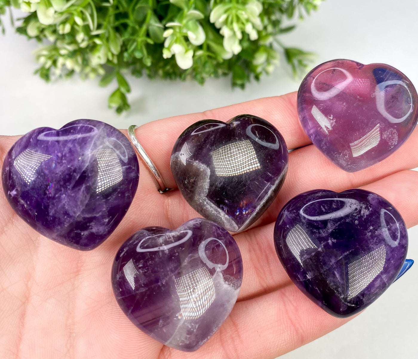 Amethyst heart for psychic protection