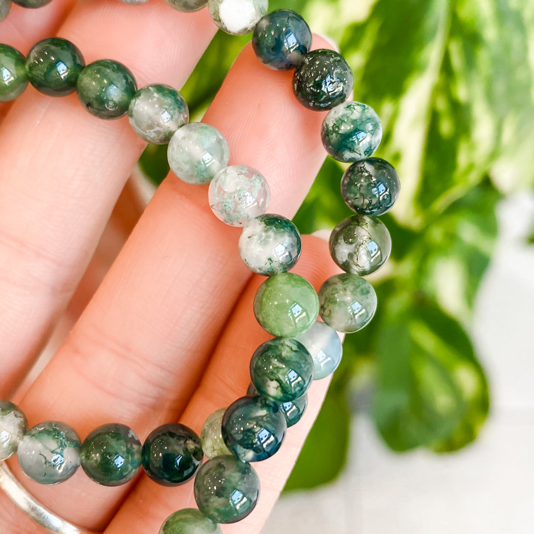 Moss agate bracelet hotsell