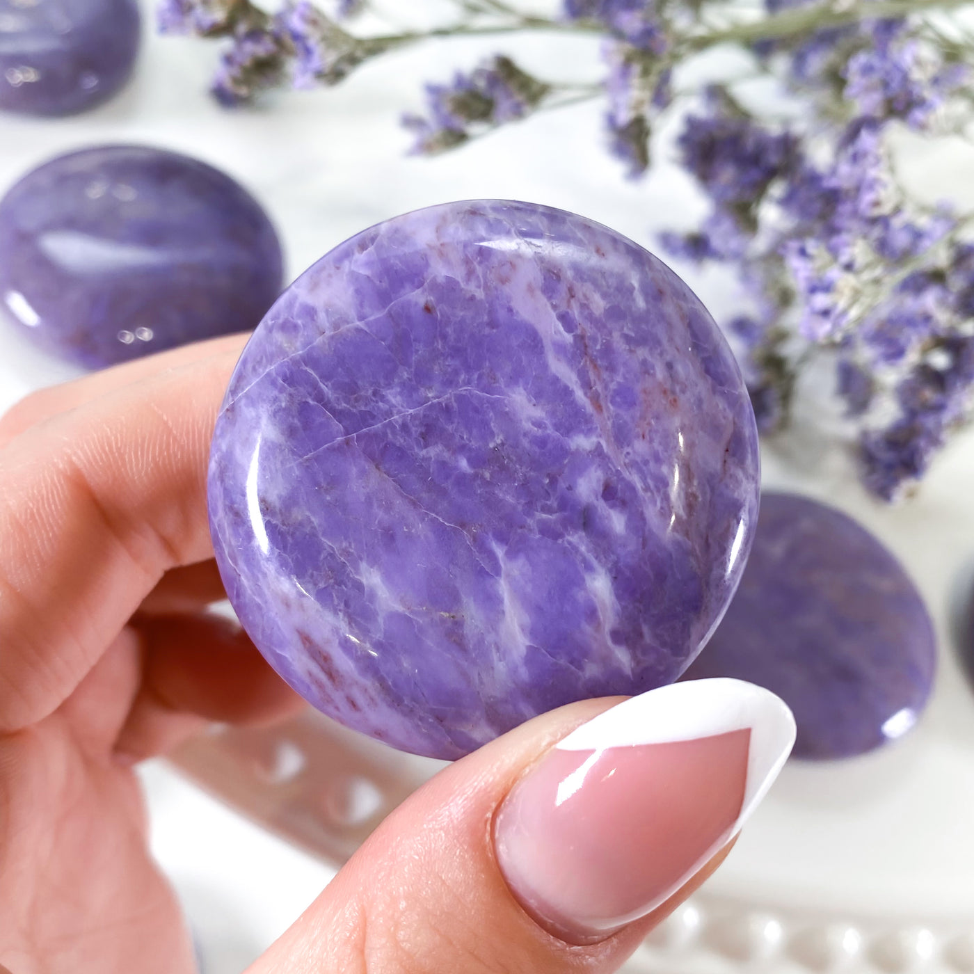 Compassion Expanding Purple Jade Palm Stone