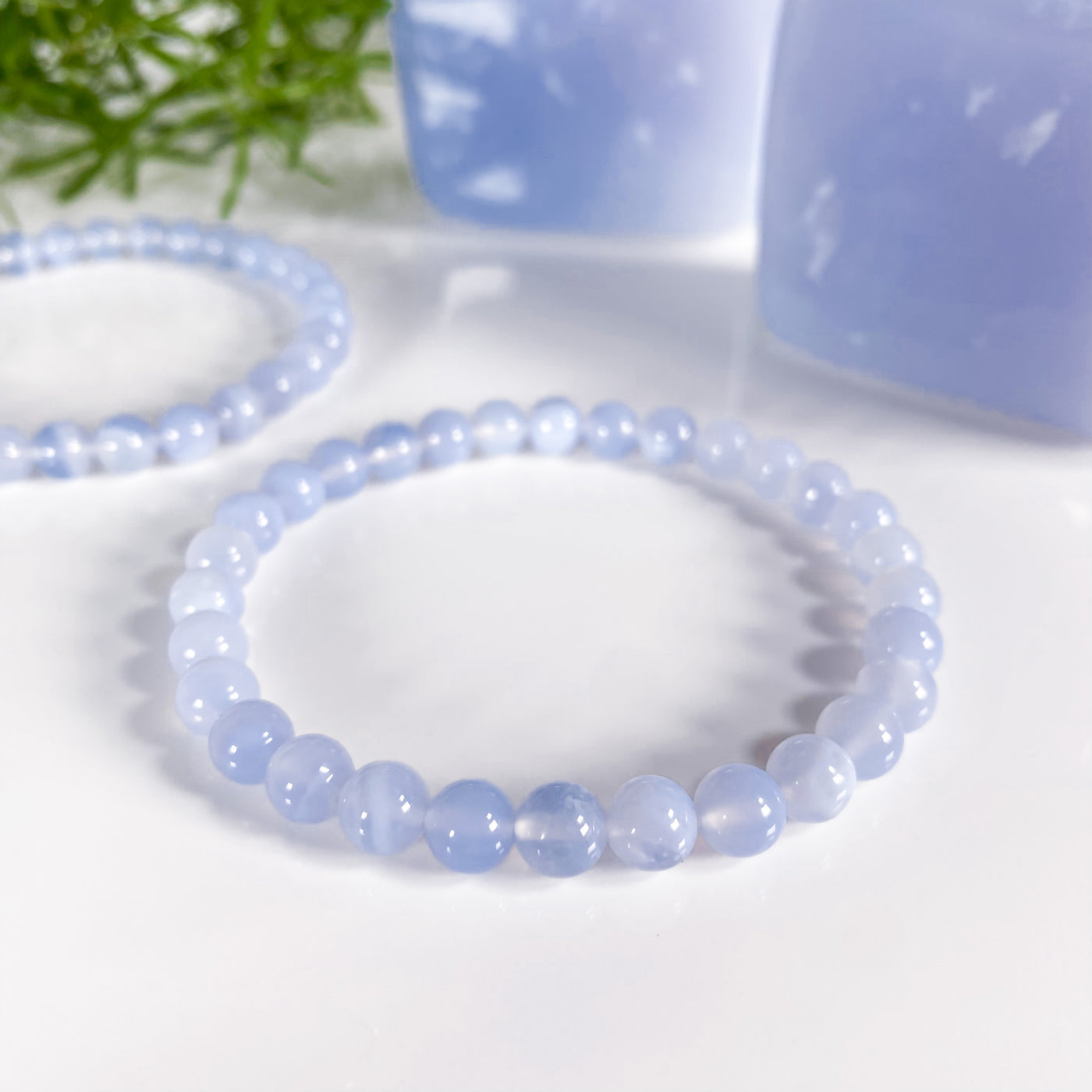 Soul Nurturing Blue Laced Chalcedony Bracelet