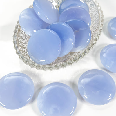 Premium Quality Blue Chalcedony Palm Stones for Stability