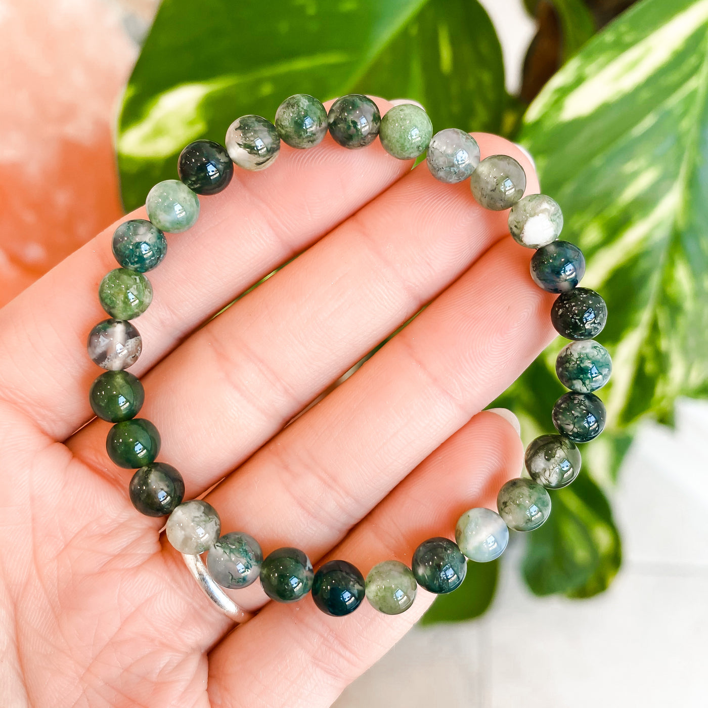 🌳 Soothing Moss Agate Bracelet