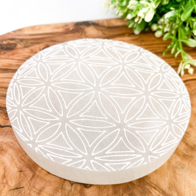 Sacred Geometry Selenite charging plate