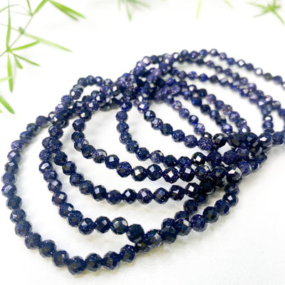 Faceted Blue Goldstone bracelet