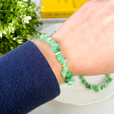 Chrysoprase chipped bracelet