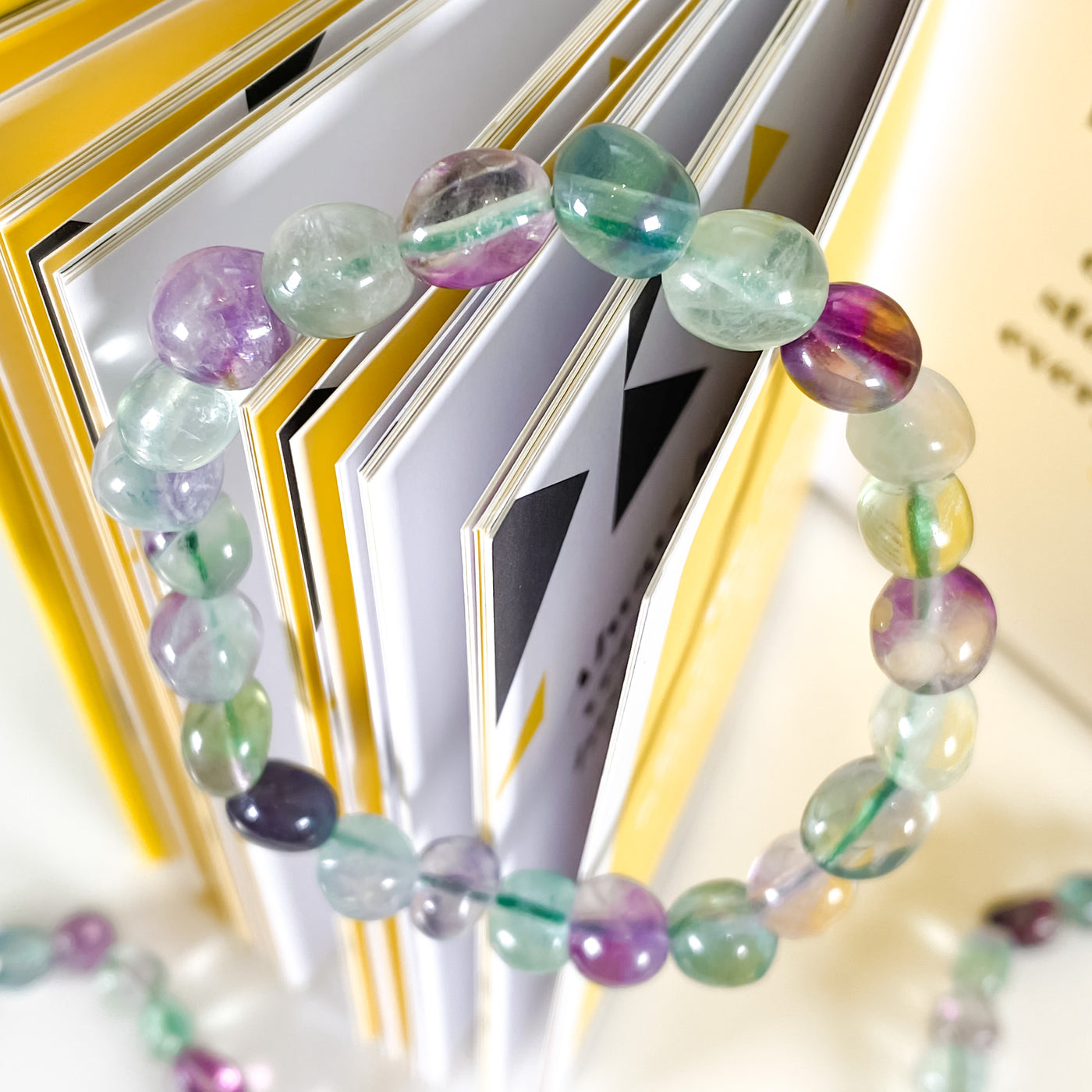 📚 Rainbow Fluorite Bracelet for Studying