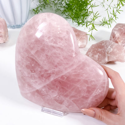 Hand-polished Rose Quartz Statement Heart