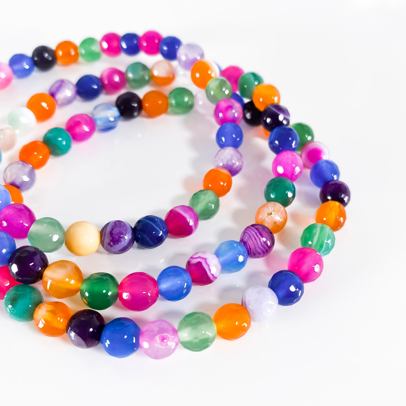 Faceted Coloured Agate Bracelet for Stability