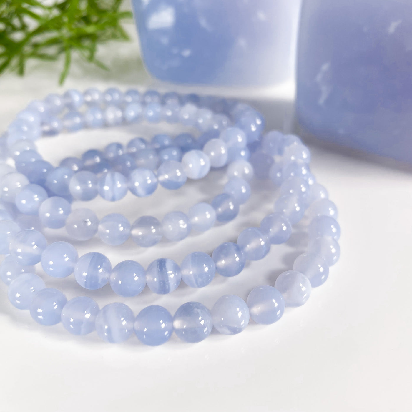 Soul Nurturing Blue Laced Chalcedony Bracelet