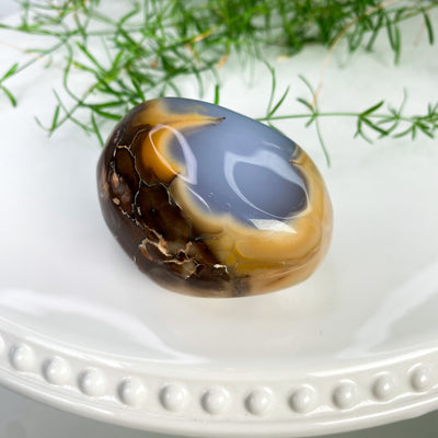 Blue Chalcedony with Hematite inclusions