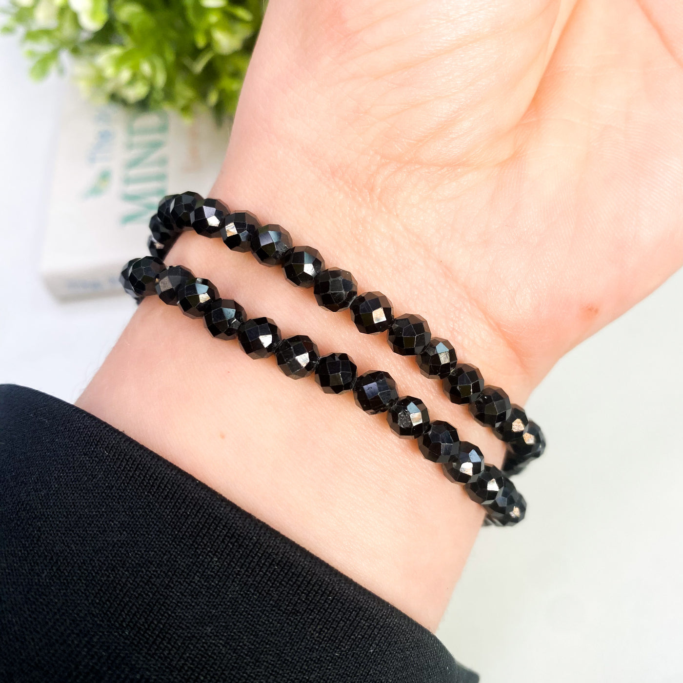 Faceted Black Tourmaline bracelet