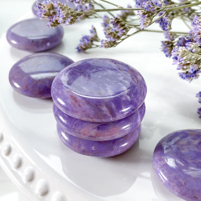 Compassion Expanding Purple Jade Palm Stone