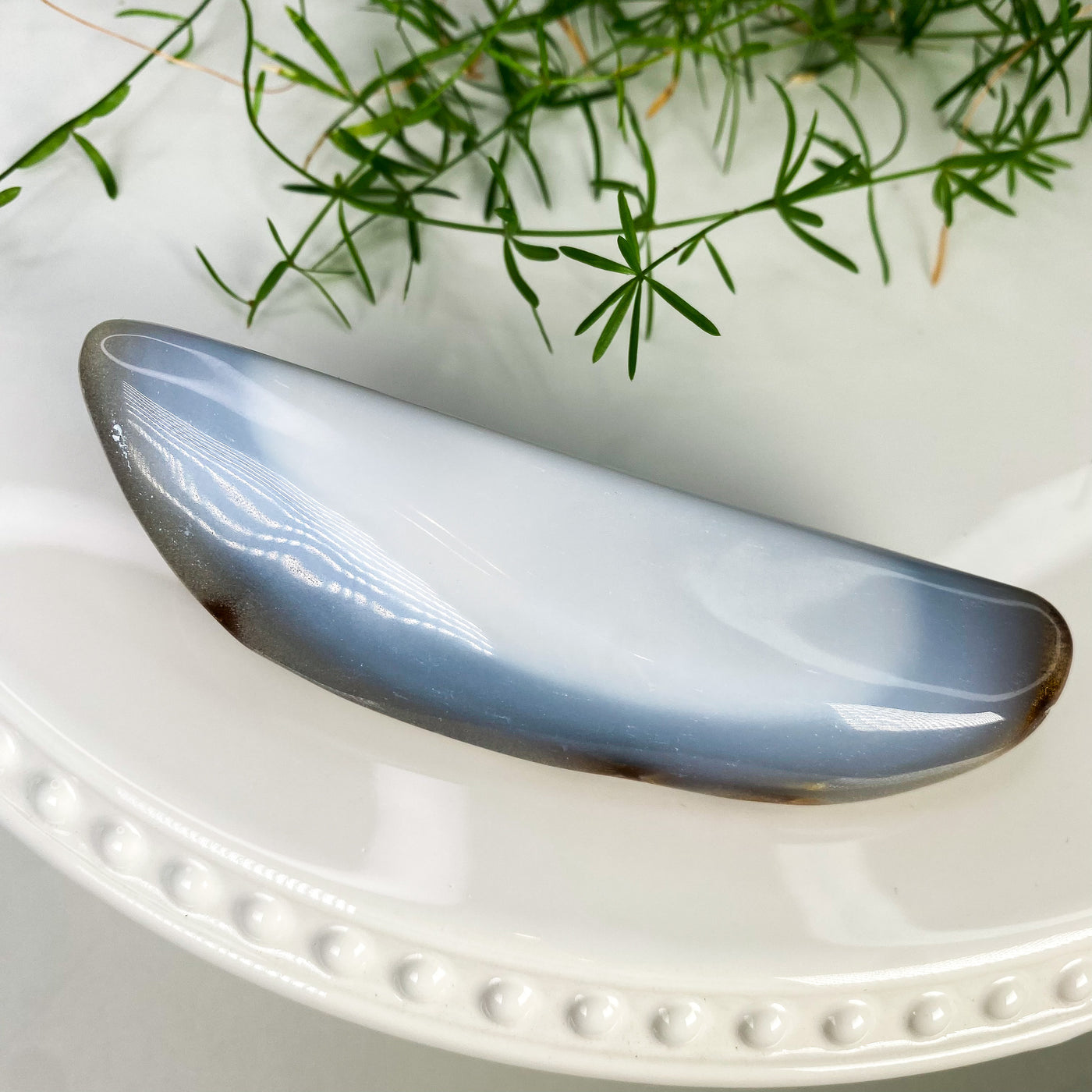 Banana shaped Blue Chalcedony