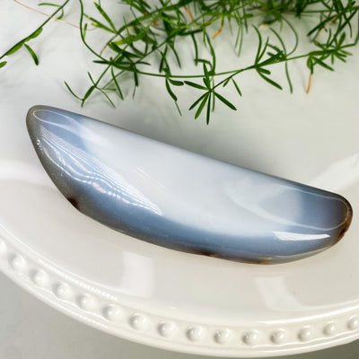 Banana shaped Blue Chalcedony