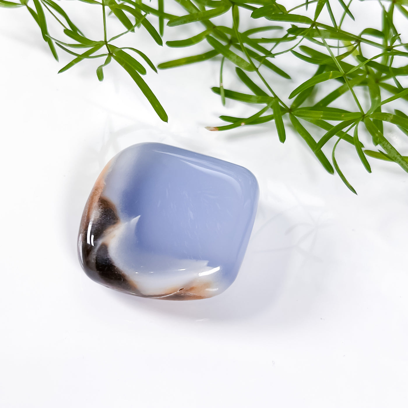 Blue Chalcedony with Hematite Inclusions for Security