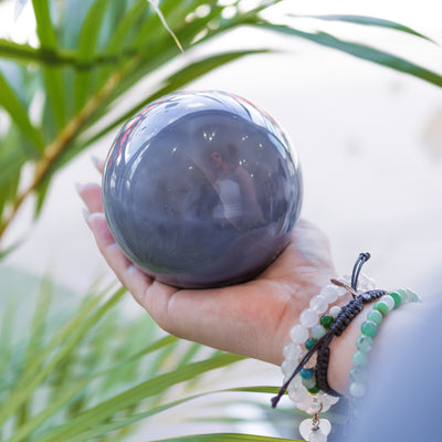 Blue Lace Agate Sphere with a geode inside