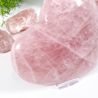 Hand-polished Rose Quartz Statement Heart