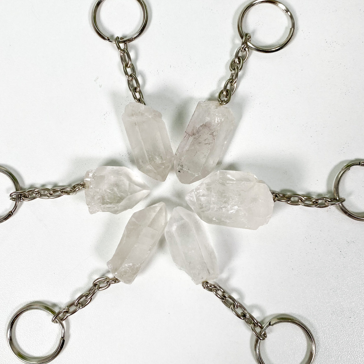 Clear Quartz keychain