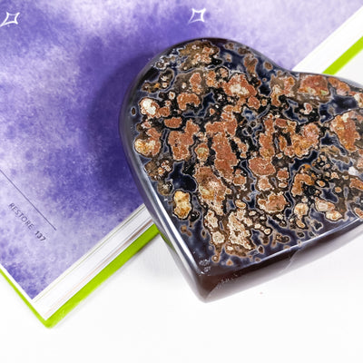Hand-polished Raw Amethyst Heart (B)