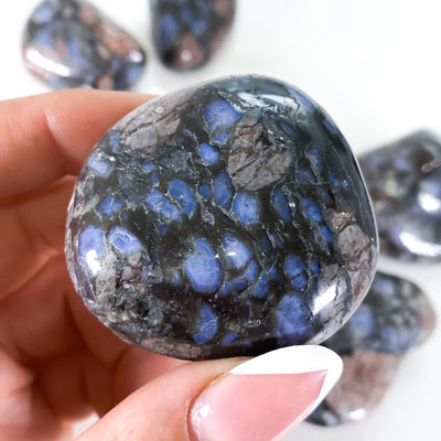 Tumbled Blue Liberite or Que Sera for Inner Power